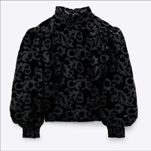 ZARA NWT Bloggers Favorite Combination Velvet Top